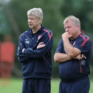 Arsenal manager Arsene Wenger with coach Neil Banfield. Arsenal Training Camp