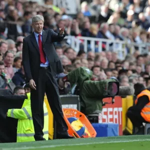 Arsenal manager Arsene Wenger. Fulham 2: 2 Arsenal, Barclays Premier League