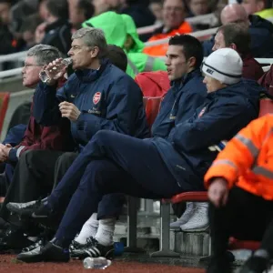 Arsenal manager Arsene Wenger during the match Arsenal manager Arsene Wenger during the match