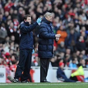 Arsenal manager Arsene Wenger with physio Colin Lewin. Arsenal 3: 1 Burnley