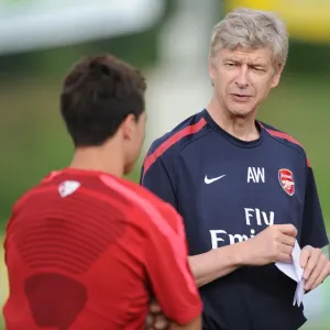 Arsenal manager Arsene Wenger with Samir Nasri. Arsenal Training Camp, Bad Waltersdorf