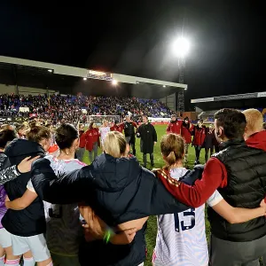 Arsenal Manager Jonas Eidevall Rallies Team After Liverpool FC Match, Barclays Women's Super League 2023-24 Arsenal Manager Jonas Eidevall Rallies Team After Liverpool FC Match, Barclays Women's Super League 2023-24