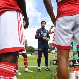 Arsenal Manager Mikel Arteta Addresses Team During Pre-Season Friendly Against Ipswich Town