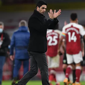Arsenal Manager Mikel Arteta Celebrates with Fans after Arsenal's Victory over Burnley (December 2020)