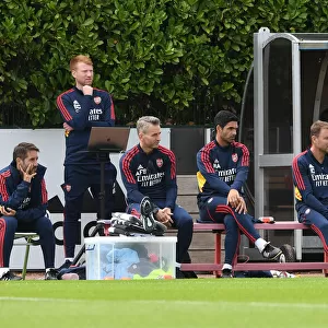 Arsenal Manager Mikel Arteta and Coaches Prepare for Arsenal v Ipswich Town Pre-Season Friendly