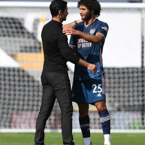 Arsenal Manager Mikel Arteta Consults with Mo Elneny Amidst Fulham Showdown