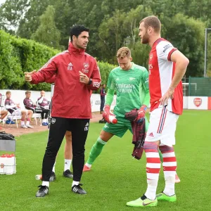 Arsenal Manager Mikel Arteta Pre-Season Meeting with Calum Chambers Ahead of Arsenal vs. Watford