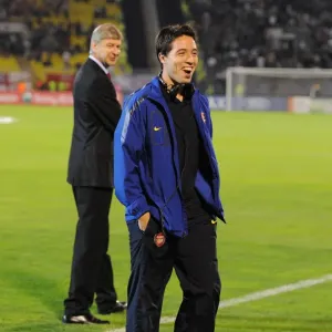 Arsenal manager shares a joke with Samir Nasri. Partizan Belgrade 1: 3 Arsenal