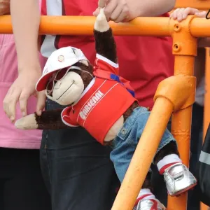 Arsenal monkey enjoys the match. Barnet 0: 4 Arsenal, Pre season friendly Arsenal monkey enjoys the match. Barnet 0: 4 Arsenal, Pre season friendly