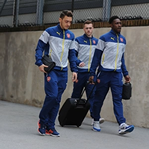Arsenal Players Arrive at Selhurst Park for Crystal Palace Match (February 2015)