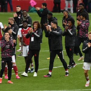 Arsenal Players Celebrate with Fans After Securing Victory Against Brighton & Hove Albion (2020-21) Arsenal Players Celebrate with Fans After Securing Victory Against Brighton & Hove Albion (2020-21)