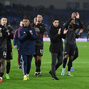 Arsenal Players Celebrate Victory Against Brighton & Hove Albion in Premier League