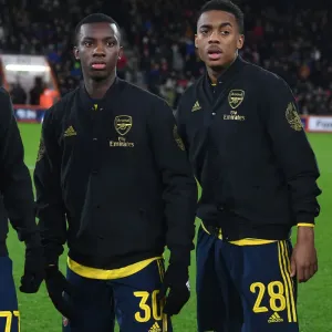 Arsenal Players Eddie Nketiah and Joe Willock Before FA Cup Clash vs AFC Bournemouth