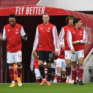 Arsenal Players Before Empty Emirates: Aubameyang, Leno, Bellerin, Elneny vs Sheffield United (2020-21)
