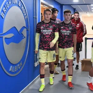 Arsenal Players Kieran Tierney and Martin Odegaard Warm Up Print Arsenal Players Kieran Tierney and Martin Odegaard Warm Up Print