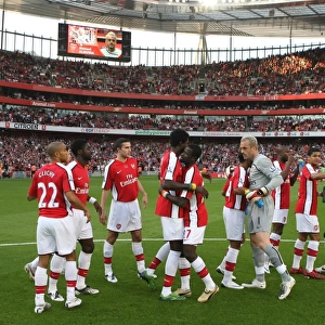 Arsenal players before the match
