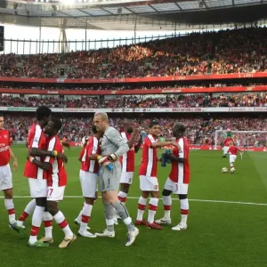 Arsenal players before the match Arsenal players before the match