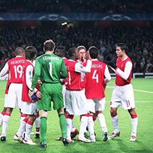 Arsenal players before the match