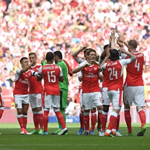 Arsenal players before the match. Arsenal 2: 1 Chelsea. FA Cup Final. Wembley Stadium
