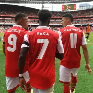 Arsenal Players Print - Jesus, Saka, and Martinelli in Action