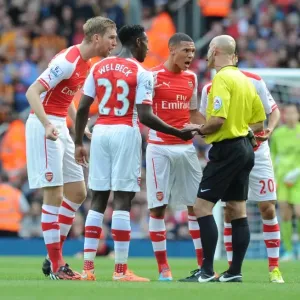 Arsenal Players Protest to Referee during Arsenal v Hull City Match, 2014-15 Premier League Arsenal Players Protest to Referee during Arsenal v Hull City Match, 2014-15 Premier League