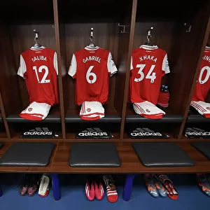 Arsenal Players Shirts in Changing Room before Leicester City Match (2022-23 Premier League)