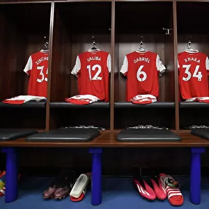 Arsenal Players Shirts in the Changing Room Before Leicester Match, 2022-23