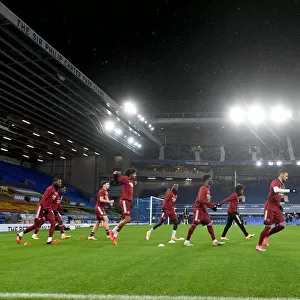 Arsenal Players Warm Up Ahead of Everton Clash in Premier League (December 2020)