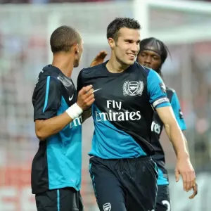 Arsenal Print: Van Persie and Gibbs Celebrate Goal Against Benfica Arsenal Print: Van Persie and Gibbs Celebrate Goal Against Benfica