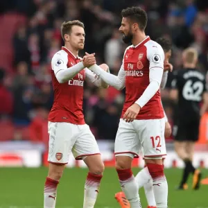 Arsenal: Ramsey and Giroud Share a Moment after Arsenal's Victory over Swansea City Arsenal: Ramsey and Giroud Share a Moment after Arsenal's Victory over Swansea City