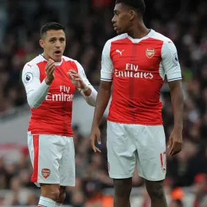 Arsenal: Sanchez and Iwobi in Deep Conversation during Arsenal v Middlesbrough Match Arsenal: Sanchez and Iwobi in Deep Conversation during Arsenal v Middlesbrough Match
