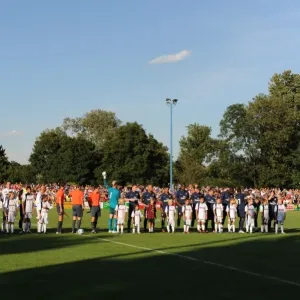 Arsenal and SC Columbia line up before the match