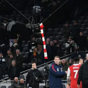 Arsenal Scarf Hangs at Tottenham Hotspur Stadium: Tottenham vs. Arsenal, Premier League 2022-23 Arsenal Scarf Hangs at Tottenham Hotspur Stadium: Tottenham vs. Arsenal, Premier League 2022-23