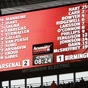 Arsenal for Everyone on the scoreboard