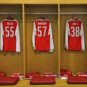 Arsenal shirts in the changingroom before the match. Arsenal 0: 2 Southampton. EFL Cup