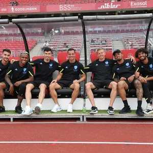 Arsenal Squad Gather Before Nuremberg Friendly Arsenal Squad Gather Before Nuremberg Friendly