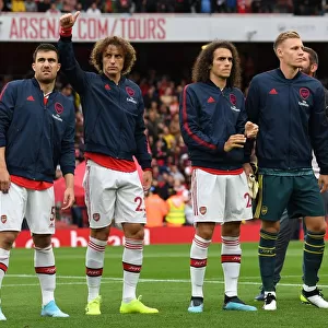 Arsenal Squad Gathers Before Arsenal v Aston Villa, Premier League 2019-20