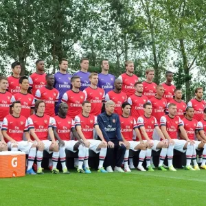 Arsenal 1st Team Squad Print with Gatorade Boxes at Training Ground