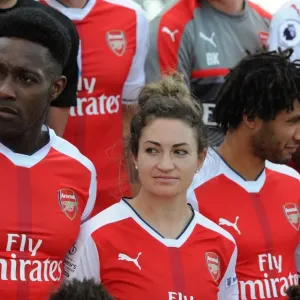 Arsenal Squad: Jodie Carter and Danny Welbeck at 2016-17 Photocall Arsenal Squad: Jodie Carter and Danny Welbeck at 2016-17 Photocall