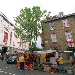 Arsenal Stadium Print with Conewood Street House