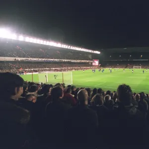 Arsenal Stadium during the match, photographed from the South Stand