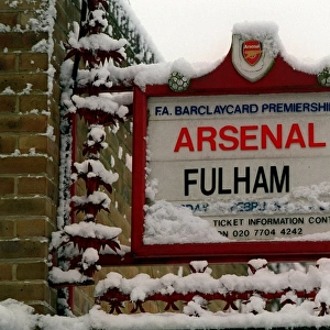 Arsenal Stadium in the snow, Highbury, London, 8 / 1 / 2003