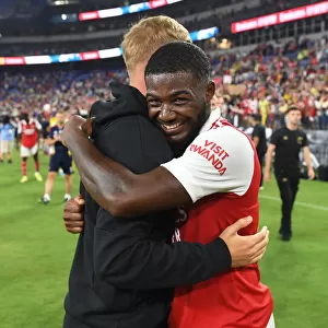Arsenal Stars Ainsley Maitland-Niles and Emile Smith Rowe Post-Match in Baltimore During Arsenal's 2022 Pre-Season Tour Against Everton