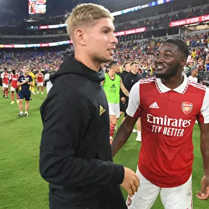 Arsenal Stars Ainsley Maitland-Niles and Emile Smith Rowe Celebrate Pre-Season Victory in Baltimore