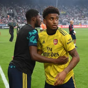 Arsenal Stars Ainsley Maitland-Niles and Reiss Nelson Before Angers Friendly, 2019
