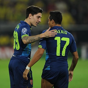 Arsenal Stars Hector Bellerin and Alexis Sanchez Before Borussia Dortmund Clash in UEFA Champions League