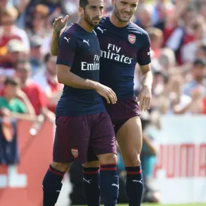 Arsenal Stars Henrikh Mkhitaryan and Lucas Perez Train Together in Pre-Season Friendly Against Borehamwood