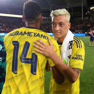 Arsenal Stars Mesut Ozil and Pierre-Emerick Aubameyang Print Arsenal Stars Mesut Ozil and Pierre-Emerick Aubameyang Print
