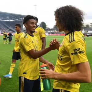 Arsenal Stars Reiss Nelson and Matteo Guendouzi Before Angers Friendly