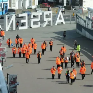 Arsenal Stewards Preparing for Arsenal v West Bromwich Albion Match, Emirates Stadium, 2016 Arsenal Stewards Preparing for Arsenal v West Bromwich Albion Match, Emirates Stadium, 2016
